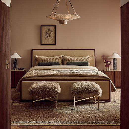 Rio Walnut and Leather Bed