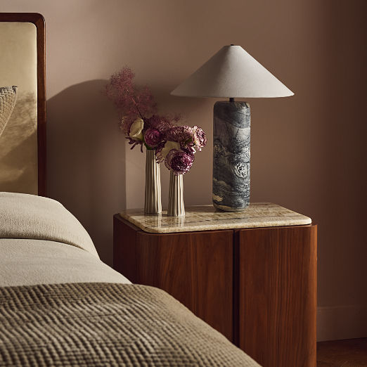 Block Tall Floral Jade Marble Table Lamp