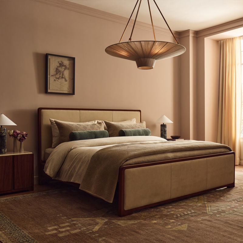 Rio Walnut and Leather Queen Bed - image 1 of 9