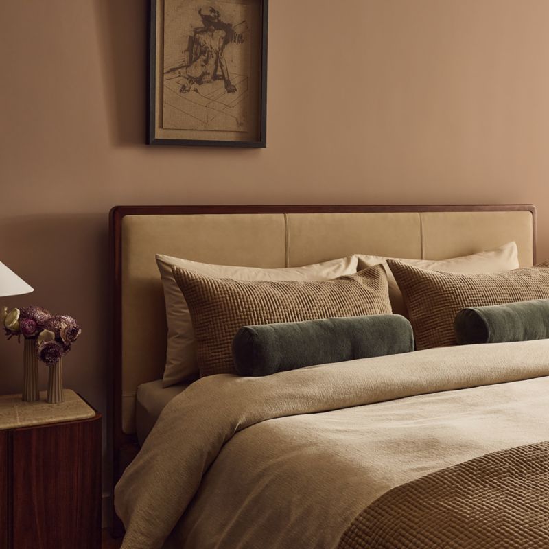 Rio Walnut and Leather Queen Bed - image 7 of 9