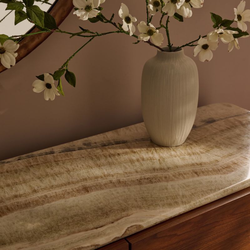 Liana Warm White Fluted Porcelain Vase Tall - image 1 of 5