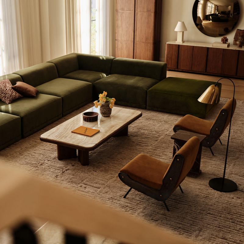 Rio 68" Onyx and Walnut Rectangular Coffee Table - image 4 of 6