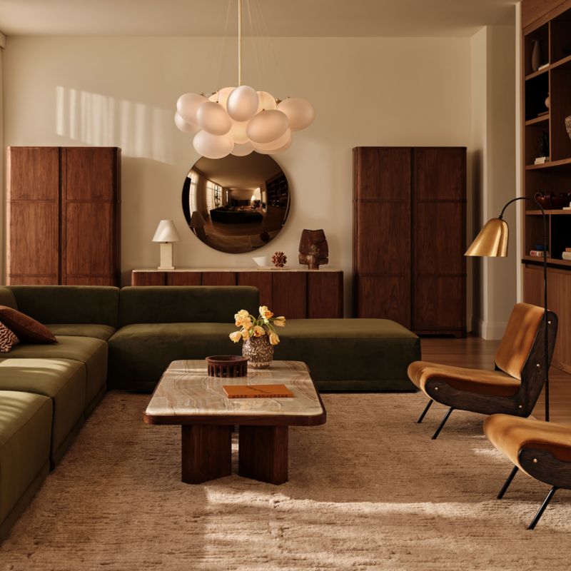Meda Turmeric Velvet Accent Chair by Gianfranco Frattini - image 1 of 8