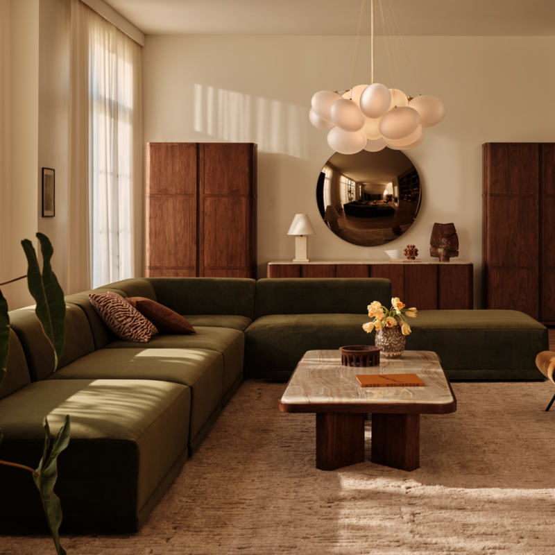 Faible 6-Piece Modular Left-Arm Wheat Performance Chenille Standard Depth Sectional Sofa - image 8 of 13