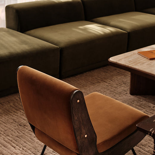 Meda Turmeric Velvet Accent Chair by Gianfranco Frattini