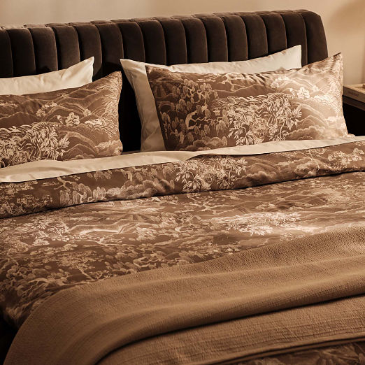 Sloane Organic Cotton Sateen Brown Pillow Shams Set of 2
