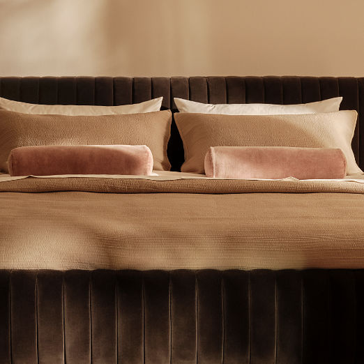 Demar Organic Cotton Sateen Dark Taupe Pillow Shams Set of 2