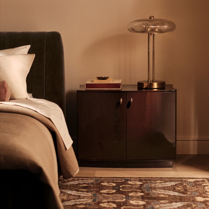 Isobel 28" Burgundy Lacquered Nightstand - image 1 of 8