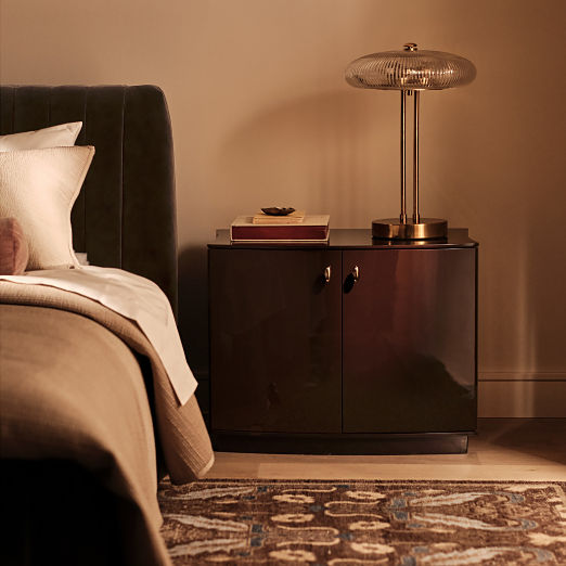 Isobel 28" Burgundy Lacquered Nightstand