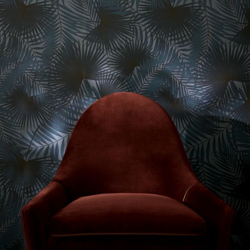 Palm Leaf Blue Wallpaper - image 3 of 4
