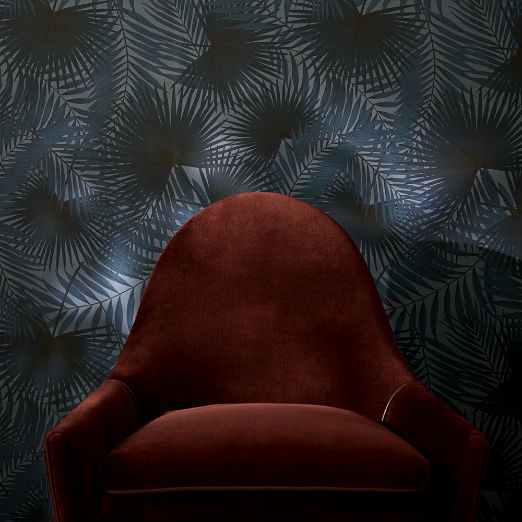 Palm Leaf Blue Wallpaper