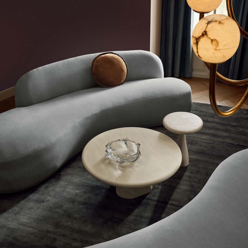 Claudelle 106" Light Blue Velvet Curved Sofa - image 8 of 10