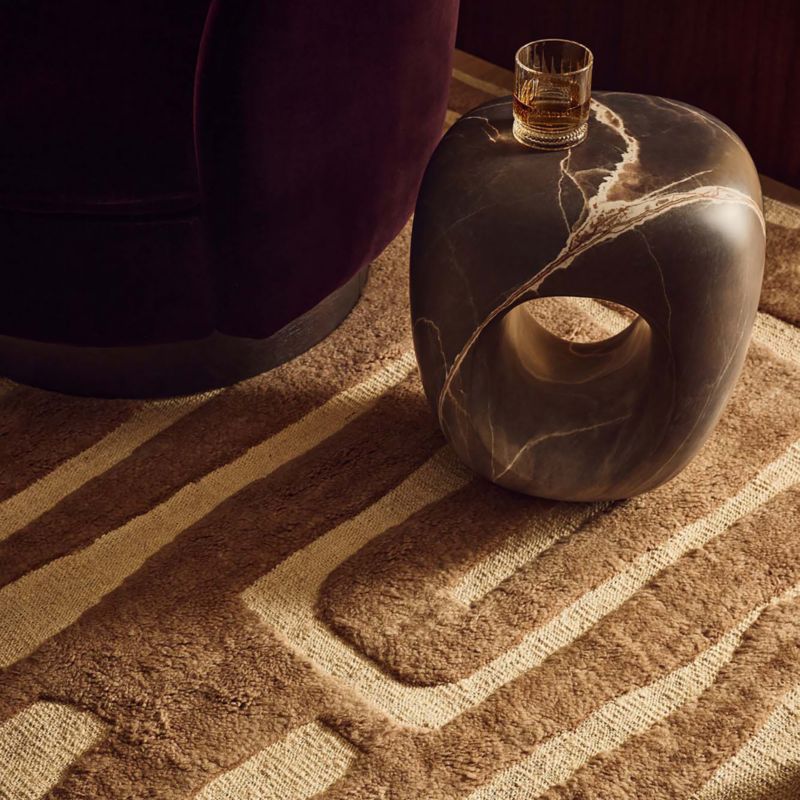 Koa Brown Marbled Resin Side Table - image 5 of 7