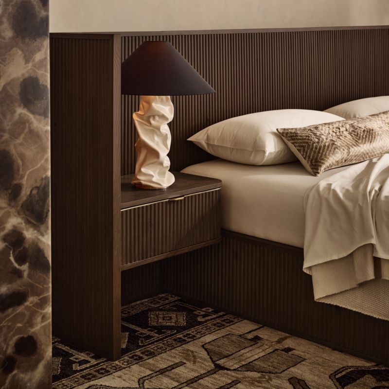 Davison Fluted Dark Brown Wood King Bed with Nightstands - image 9 of 10
