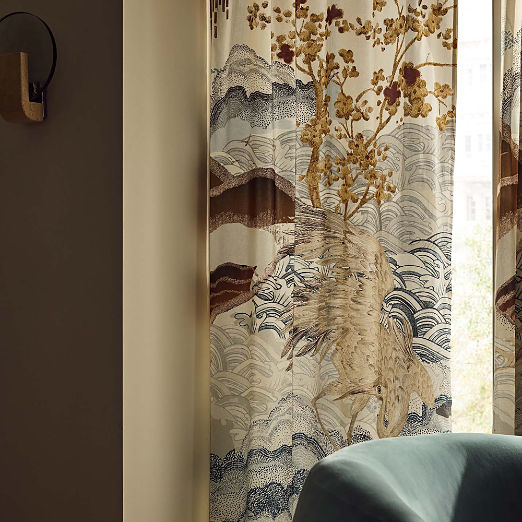 Sloane Multicolor Cotton Sateen Window Curtain Panel