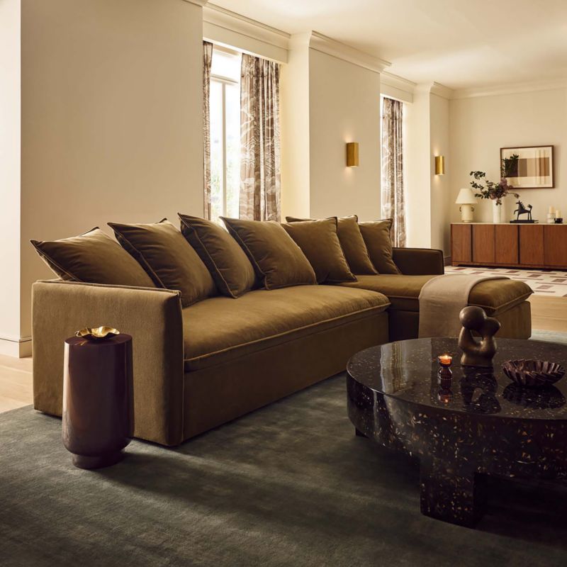 Corroy Scatter Back Brown Performance Velvet Left-Arm Chaise - image 7 of 10