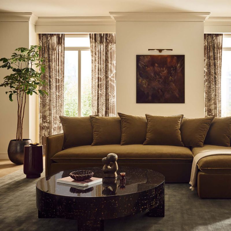 View Corroy Scatter Back Brown Performance Velvet Left-Arm Chaise - image 10 of 11