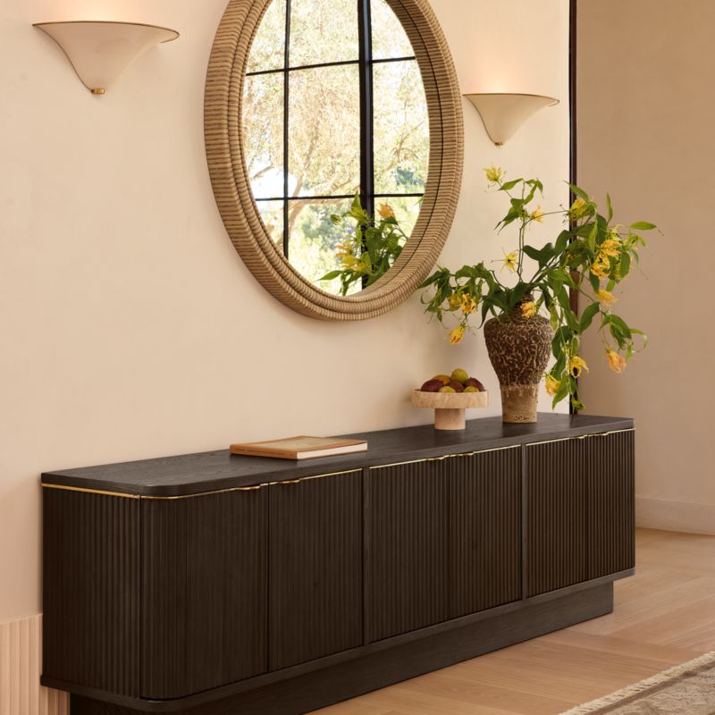 Davison 93" Fluted Dark Oak Media Console - image 2 of 9