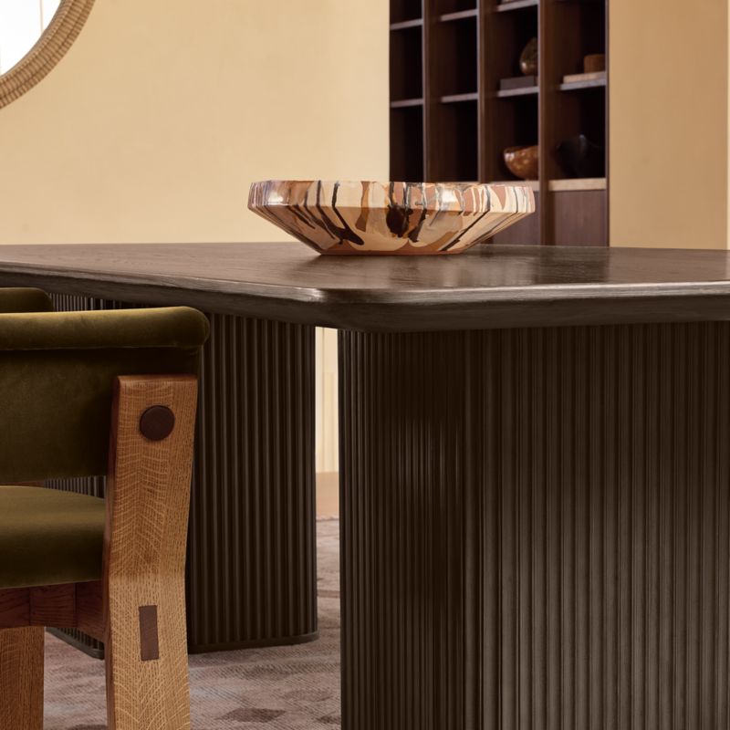 Davison 85" Rectangular Fluted Dark Oak Dining Table - image 8 of 10