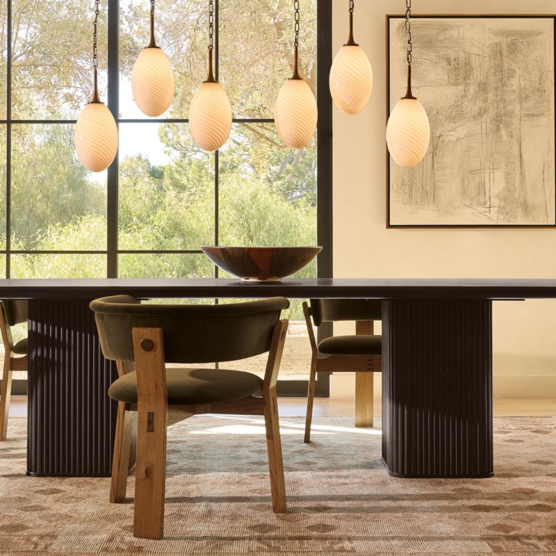 Davison 85" Rectangular Fluted Dark Oak Dining Table - image 2 of 8