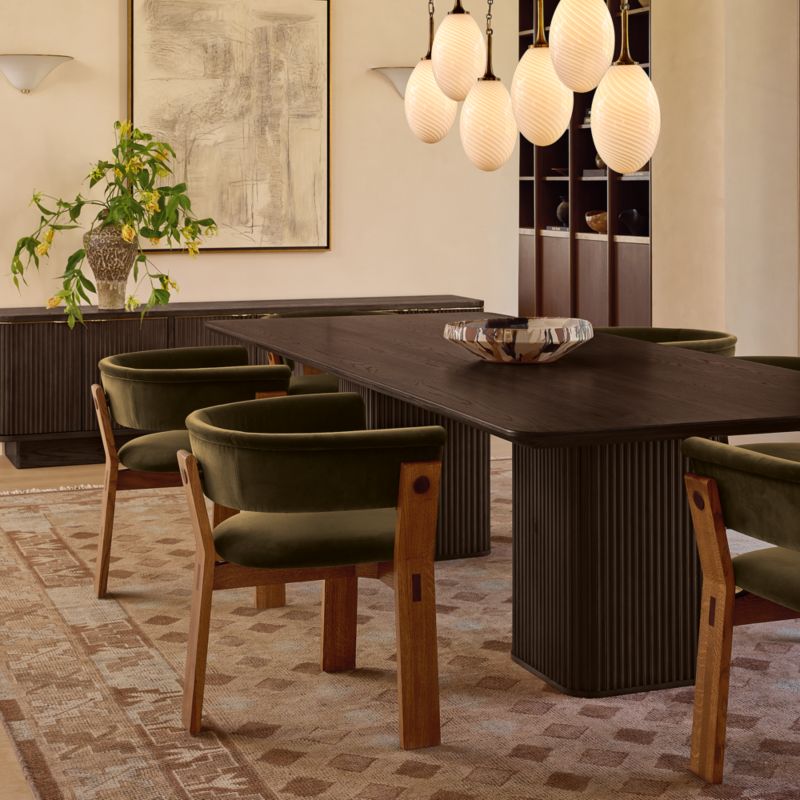Davison 85" Rectangular Fluted Dark Oak Dining Table - image 9 of 10