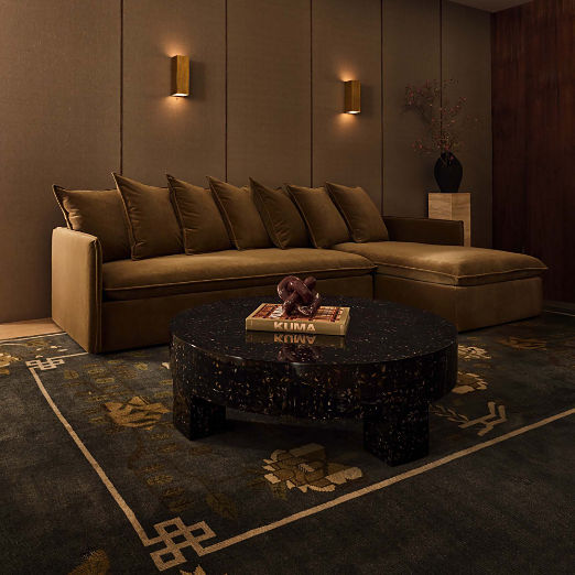 Fiora Hand-Knotted Distressed Charcoal Navy New Zealand Wool Area Rug