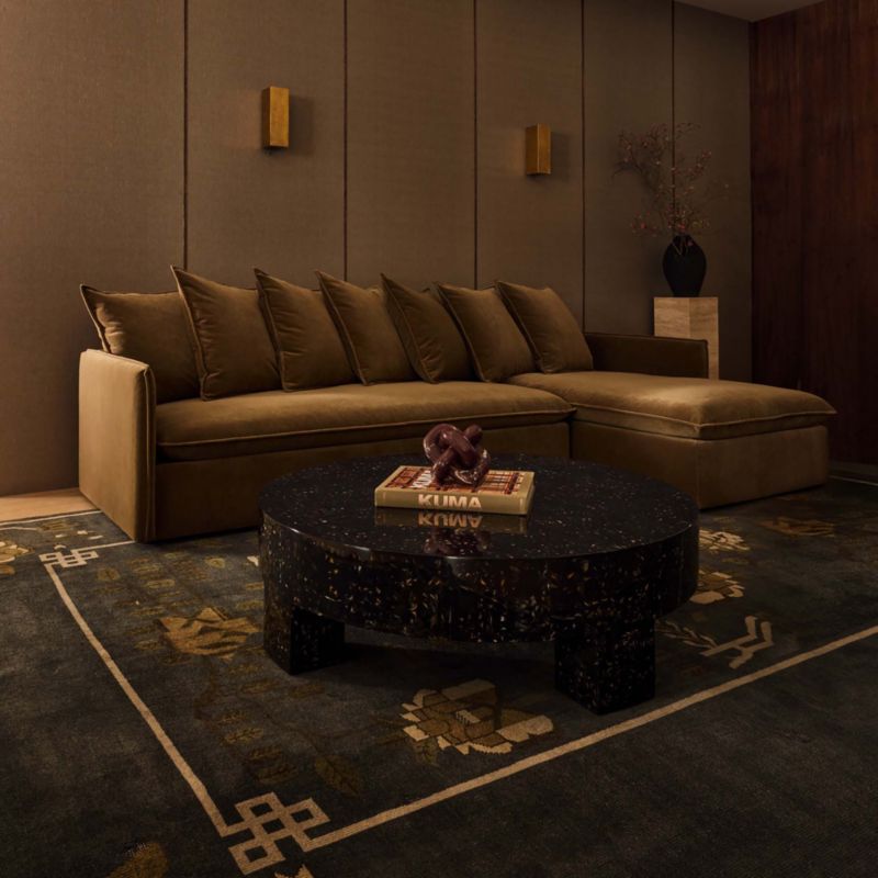 Corroy Scatter Back Brown Performance Velvet Left-Arm Chaise - image 8 of 10