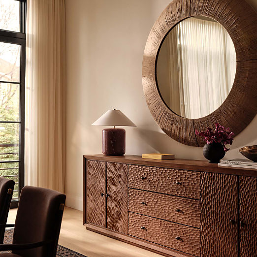 Hawk 96" Carved White Oak Credenza