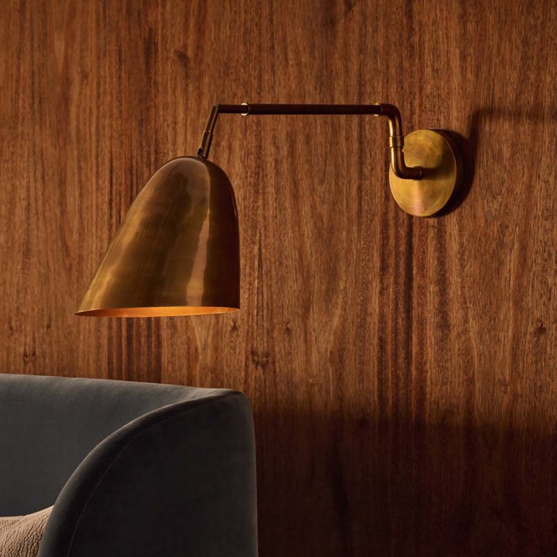 Jo Aged And Blackened Brass Wall Sconce by Kay Fisker - image 1 of 6