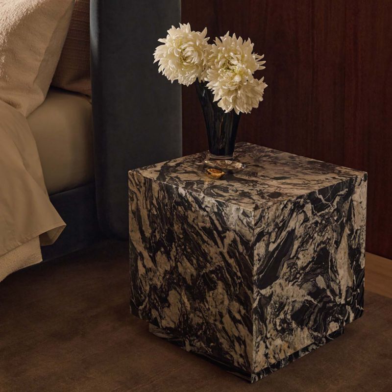 Enyo 18" Black Marble Side Table - image 5 of 6