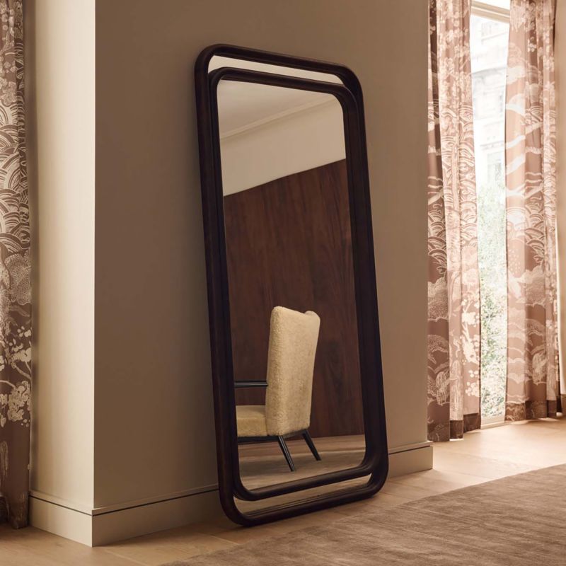 Ismo Brown Wood Rectangular Full-Length Floor Mirror 36"x72" - image 1 of 3