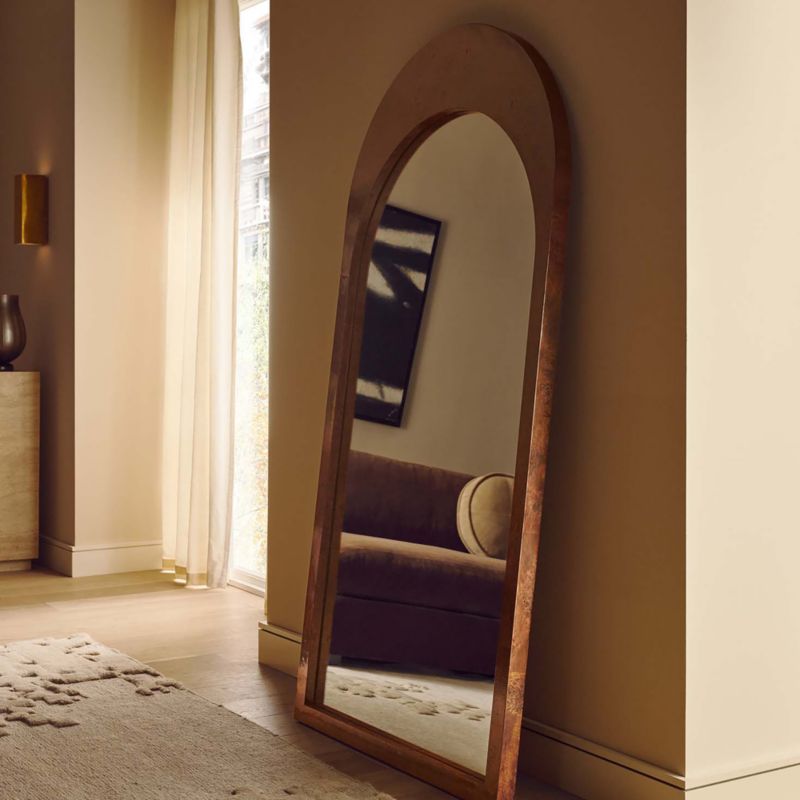 Ria Burl Wood Arched Floor Mirror 36"x72" - image 4 of 5