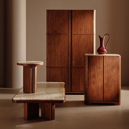 Rio 29" Onyx and Walnut Entryway Cabinet