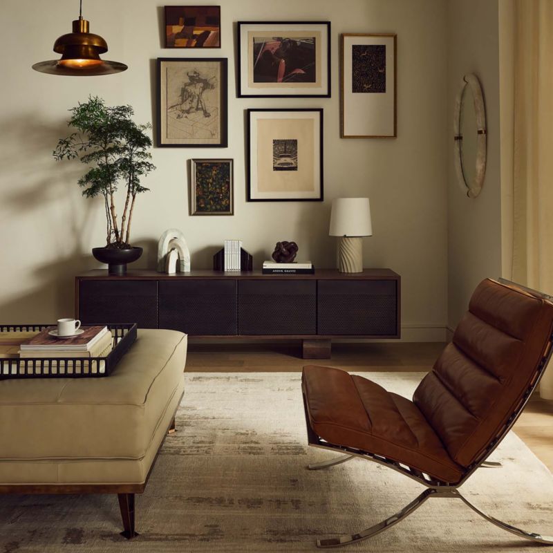 Itero Bone Leather Ottoman - image 3 of 5