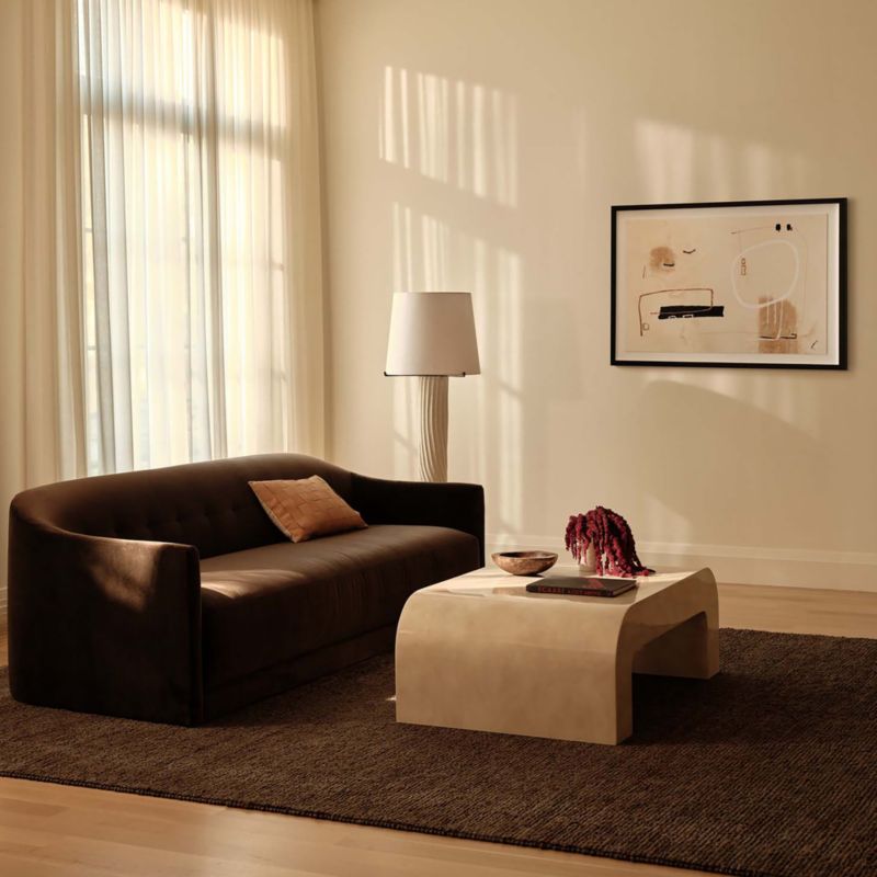Lincoln 90.5" Curved Brown Velvet Sofa by Kara Mann - image 7 of 10