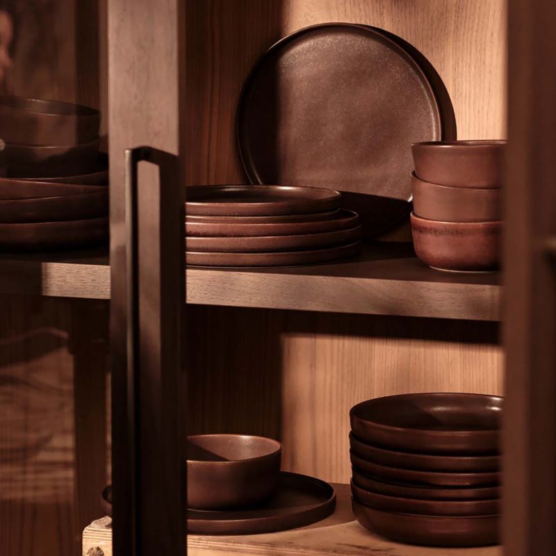 Drift Chocolate Brown Dinner Plates with Reactive Glaze Set of 6 - image 1 of 7