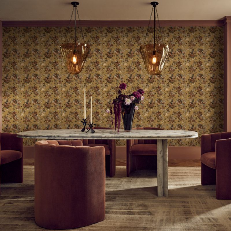 Jungle Bloom Dull Gold Wallpaper - image 1 of 5