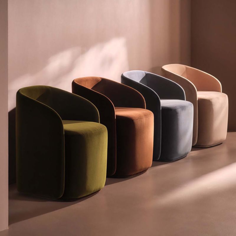 Wesler Olive Green Velvet Dining Chair with Casters - image 6 of 8