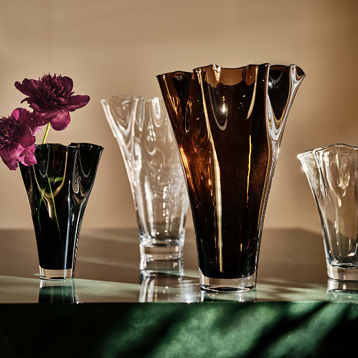 Semele Handblown Amber Glass Vase Large 13"