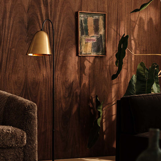 Jo Aged And Blackened Brass Floor Lamp by Kay Fisker 56"