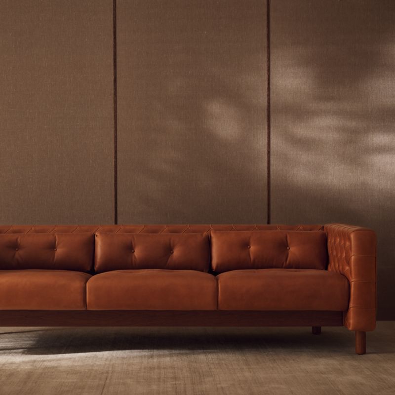 Marconi 81.5" Tufted Saddle Leather Sofa by Gianfranco Frattini - image 9 of 10