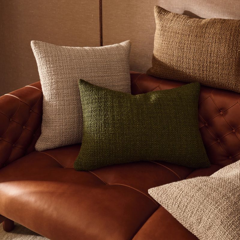 Marco Sand  Woven Italian Wool Throw Pillow with Down-Alternative Insert 20"x20" - image 1 of 4