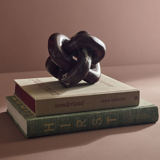 Via Red Marble Decorative Knot Sculpture