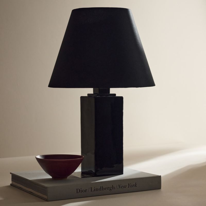 Bandit Black Cast Glass Table Lamp 20" - image 5 of 7