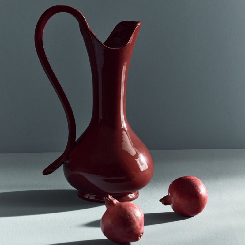 Arianna Burgundy Ceramic Pitcher Vase - image 5 of 7