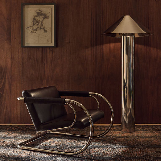 Loop Chocolate Leather Accent Chair by Andreas Hansen