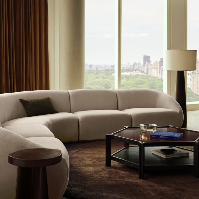 Baza Ivory Velvet 2-Piece Sectional Sofa by Casa Dean by Swizz Beatz - image 1 of 7