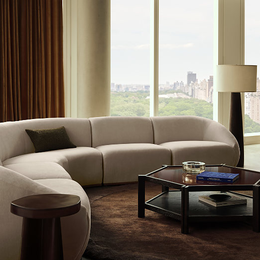 Baza Ivory Velvet 3-Piece L-Shaped Sectional Sofa by Casa Dean by Swizz Beatz
