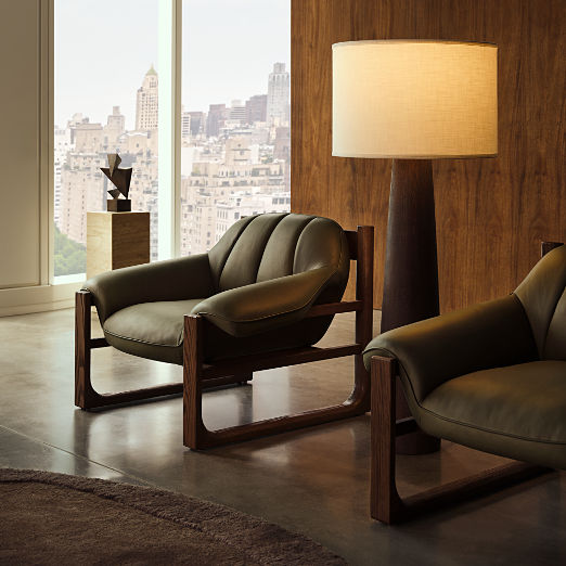 Mable Lampu Oak Wood Floor Lamp 58" by Casa Dean by Swizz Beatz