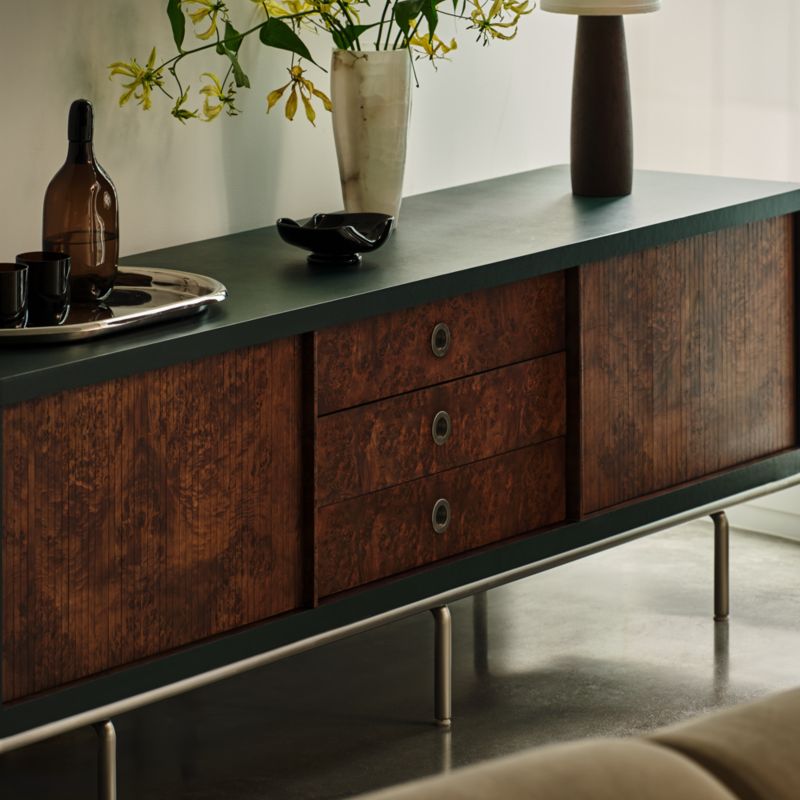 Lam-Louie Leather and Burl Wood Media Console by Casa Dean by Swizz Beatz - image 7 of 8